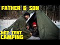 Hot Tent - Wood Carving - Camp Cooking - Father And Son - Overnighter