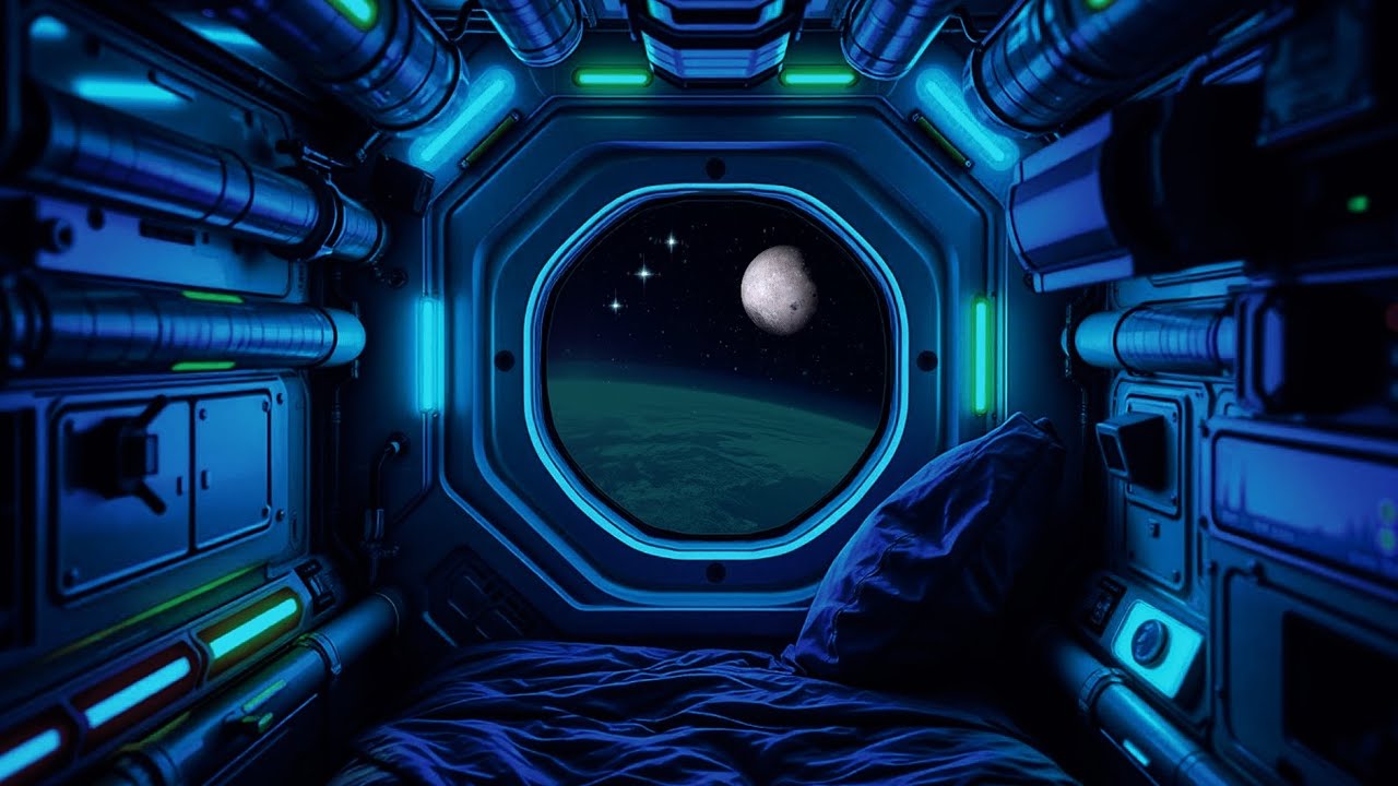 Starship Sleeping Quarters | Sleep Sounds White Noise 10 Hours Delta Waves for Sleep and Meditation