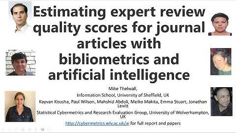 NWB2023: Estimating expert review quality scores for journal articles with bibliometrics and AI