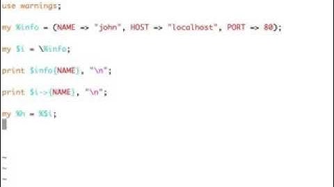 Perl: Introduction to Hash References