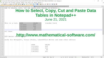 How to Select Copy Cut and Paste Data Tables in Notepad++