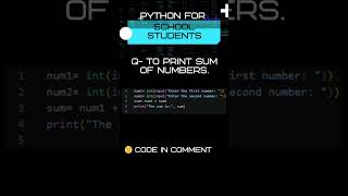 sumofnumbers #trendingshorts#pythonprogramming #python #coding