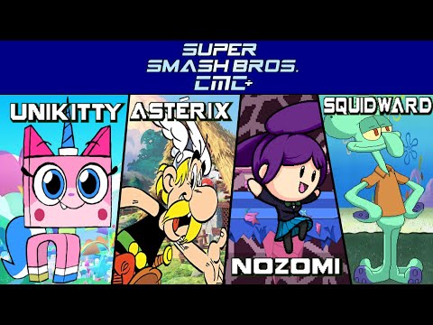 Unikitty VS Astérix VS Smol Nozomi VS Squidward | Super Smash Bros CMC+
