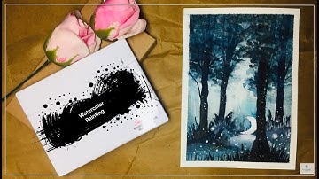 Hướng dẫn vẽ tranh phong cảnh bằng màu nước | Watercolor Tutorial| MinArt