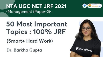 50 Most Important Topics : 100% JRF | NTA UGC NET-JRF 2021 | Management | Dr. Barkha Gupta