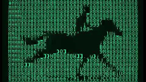 Apple II ASCII art animated horse