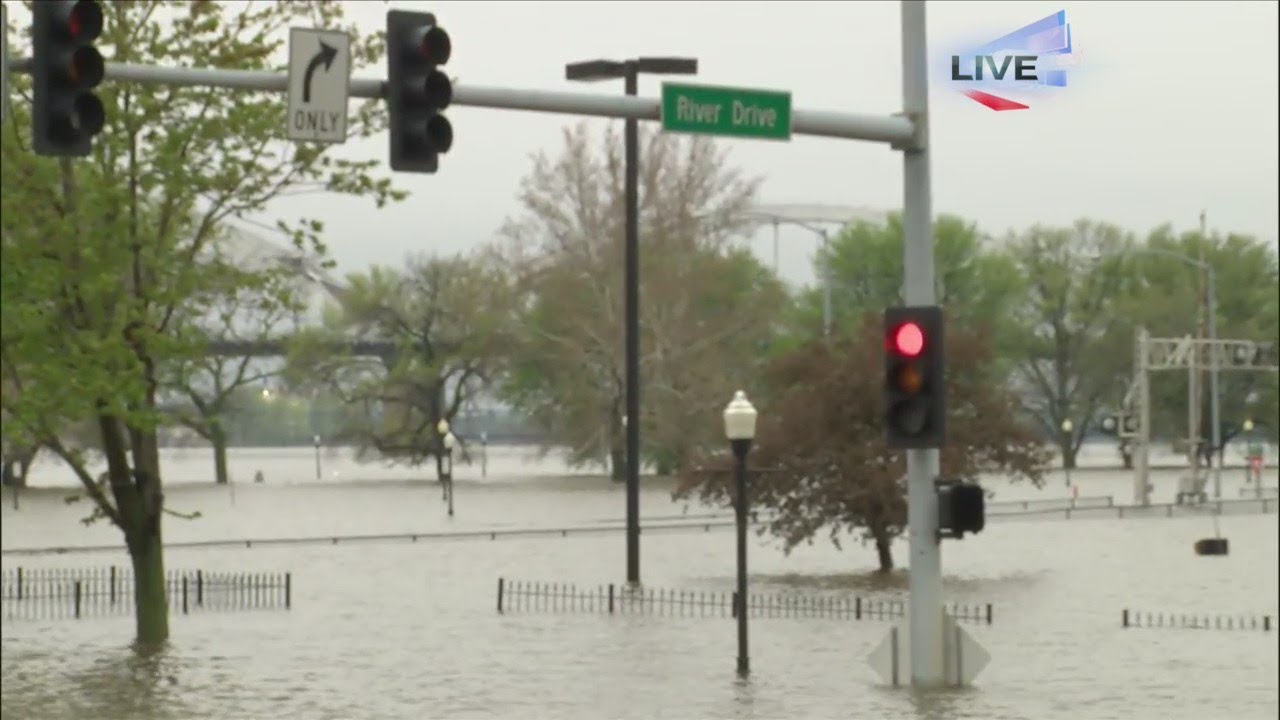 Flooding in downtown Davenport
