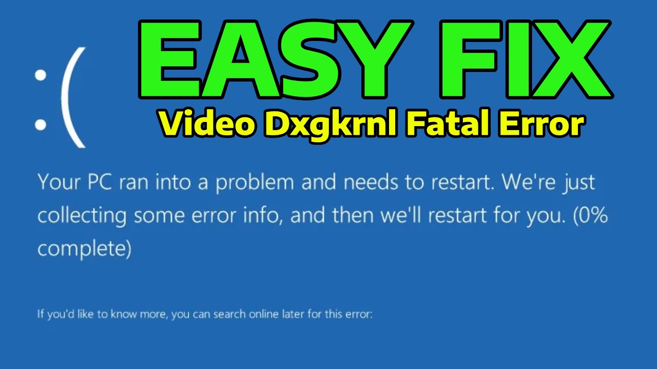 2025) Fix Stop Code VIDEO DXGKRNL FATAL ERROR Windows BSOD