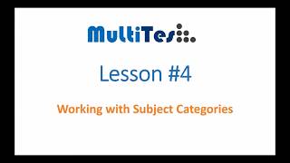 MultiTes Lesson 4 - Subject categories and classifications
