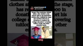 Burger King Employee Worked a Shift in His Graduation Gown – Then Donations Poured In#fyp #viral