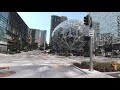 Walking Tour through Downtown Seattle, Washington USA - Pike Place, Amazon Spheres, Pioneer Square