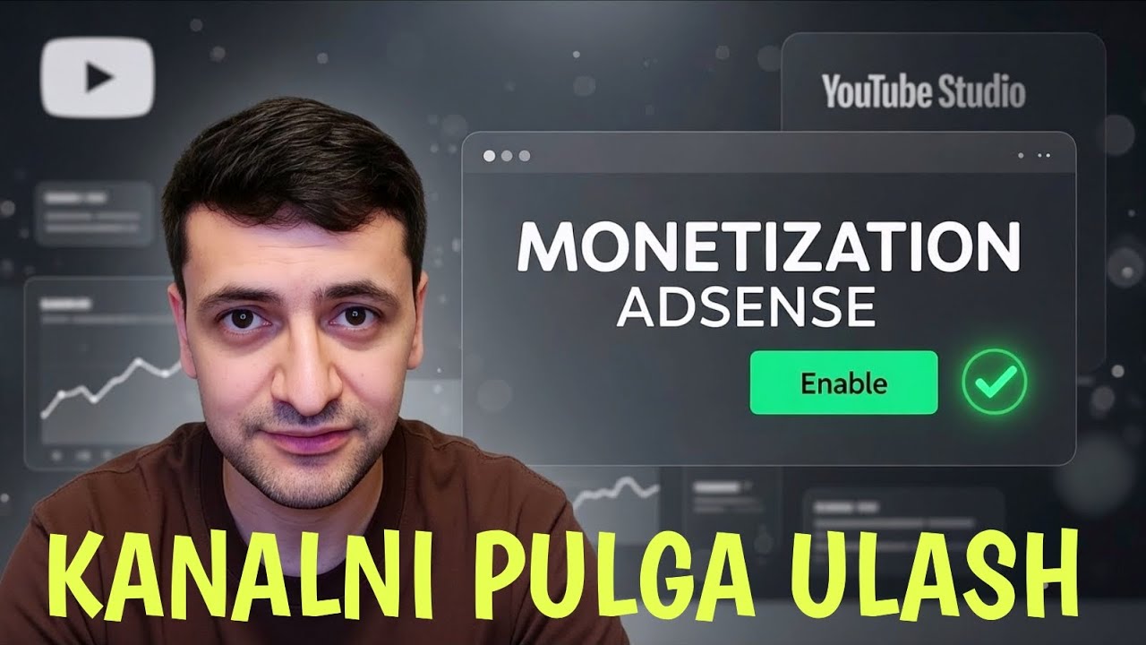 YouTube kanalda monetizatsiyani yoqib soqqa qilish.  #adsense #monetization  