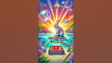 🐰Cute rabbit rescued the poor little turtle #rabbit #cat #kitten #funny#ai