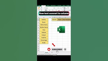 Row Text convert to column ##excel #exceltips #excelformula #viral #shortsfeed #shorts#excelshortcut