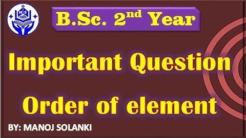 Important Question || Order of element of Group || #msmaths |#bscmaths