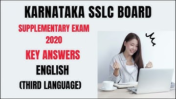 Karnataka SSLC Key Answers - English (Third Language) Supplementary Exam 2020 #sslc #kannada