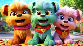 Trois Bébés Chiots - Chanson pour Bébés  | Comptines et Jeux en Français 