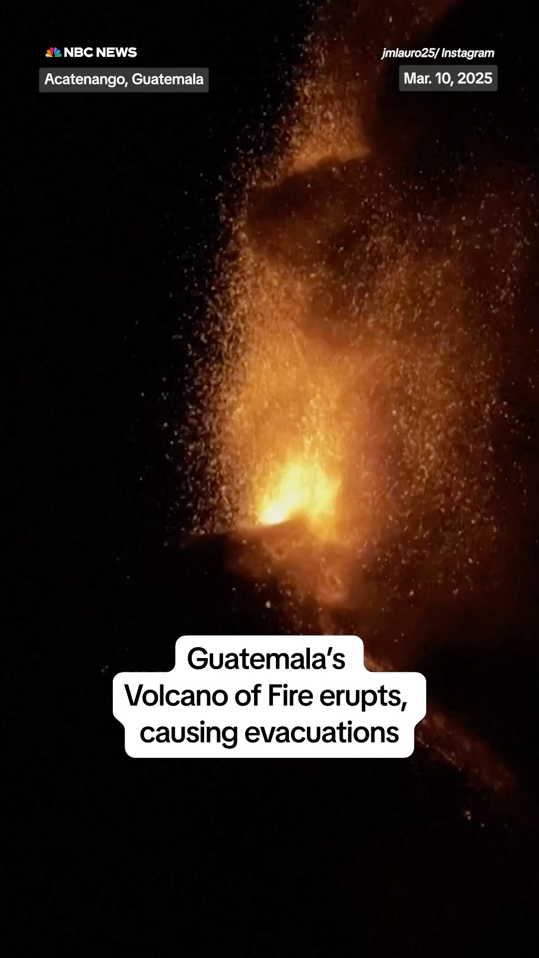 Guatemala's Volcano of Fire erupts, causing evacuations