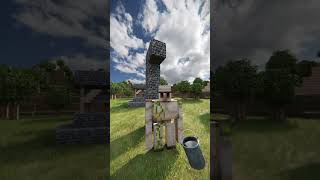 Realistic Minecraft Iron Golem Vs Water #Shorts