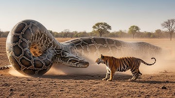 Giant Python Attacks Tiger on the Savannah – Wild Rescue Caught on Camera
