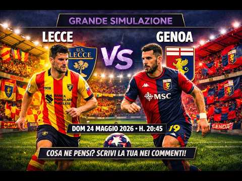 Video Lecce - Genoa Dom 24/05/2026 H.20:45