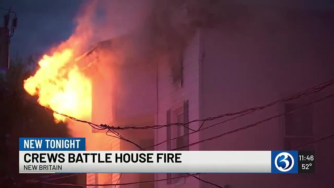 Crews battle 2-alarm fire at apartment building in New Britain - YouTube