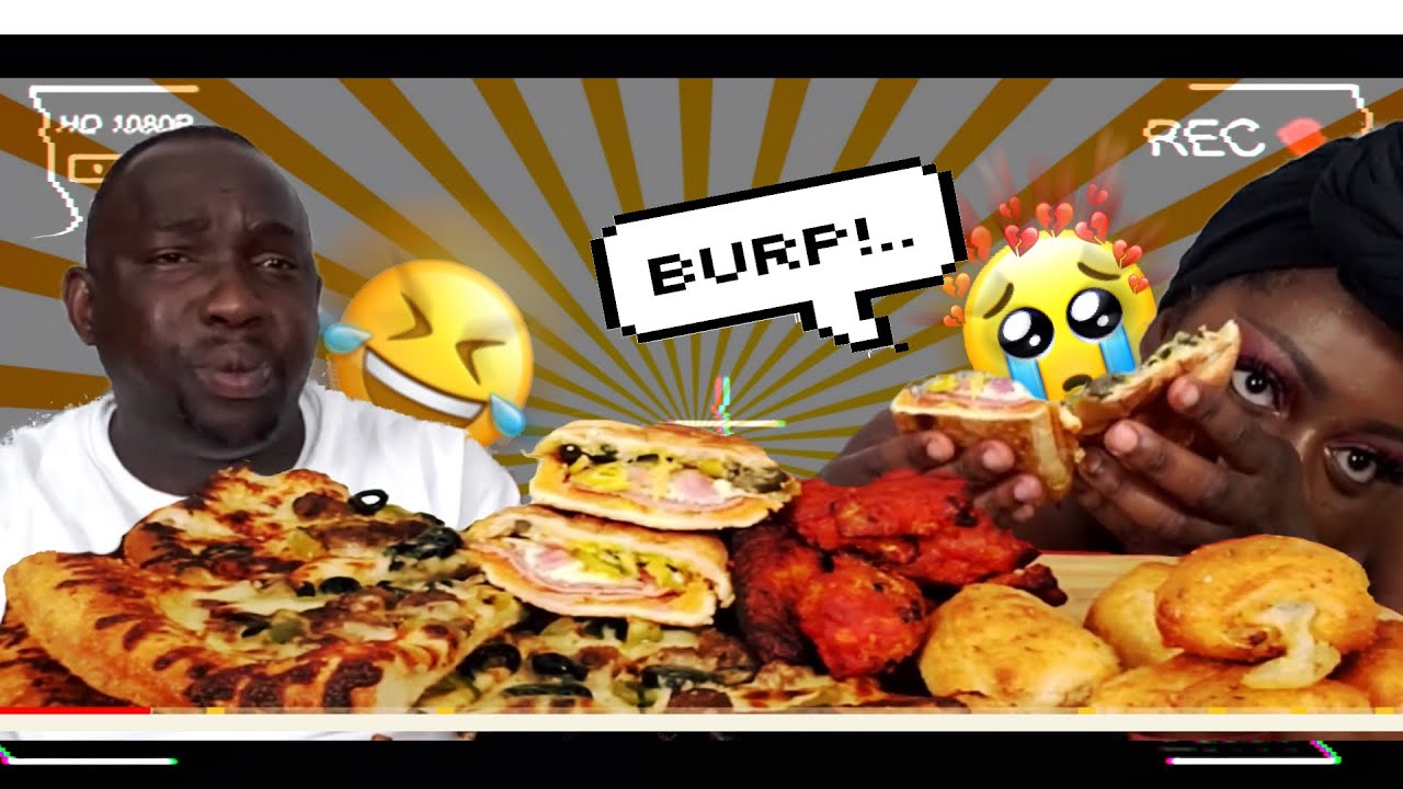 REVENGE BELCH POWDER {MUKPRANK} ON WIFE| PIZZA & WINGS MUKBANG!!