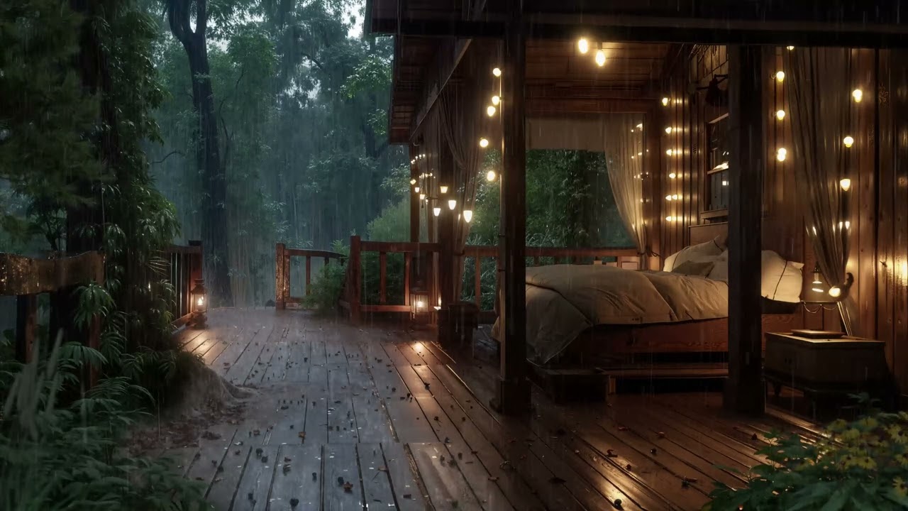 ASMR Rain Sounds for Sleeping 🌧️ Cozy Forest Cabin Rain Ambience for Deep Sleep & Relaxation