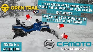 KFI OPEN TRAIL SNOW PLOW & CFMOTO CFORCE ATV COMBO REVIEW AFTER OWNING ONE YEAR. IS IT JUNK NOW?
