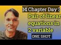 The Math express is a live Pair of linear equations in 2 variable