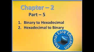 TN +1 CS and CA (chapter -2 Number System) part 5 Binary_Hexadecimal and Hexadecim_binary conversion