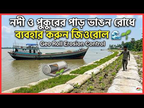 নদী ও পুকুরের পাড় ভাঙন রোধে ব্যবহার করুন জিওরোল 🌊🌱 | Geo Roll Erosion Control