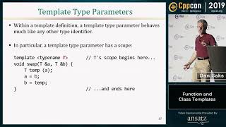 Back to Basics: Function and Class Templates - Dan Saks - CppCon 2019