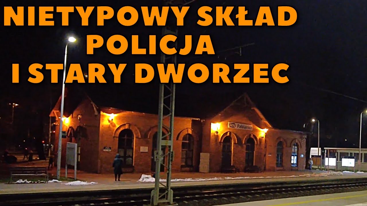 Pociąg z przekroczoną skrajnią i kilka innych na dworcu w Pabianicach