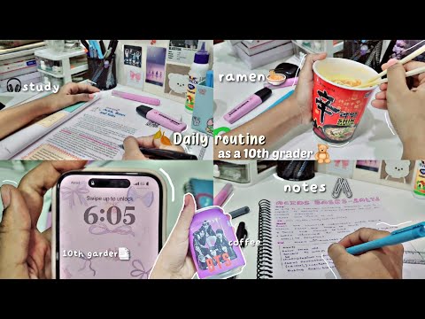 ‧˚✨️☁️Daily routine as a 10th grader˚˖🌷+ramen🍜, visiting korean supermarket🛒 notes making📝
