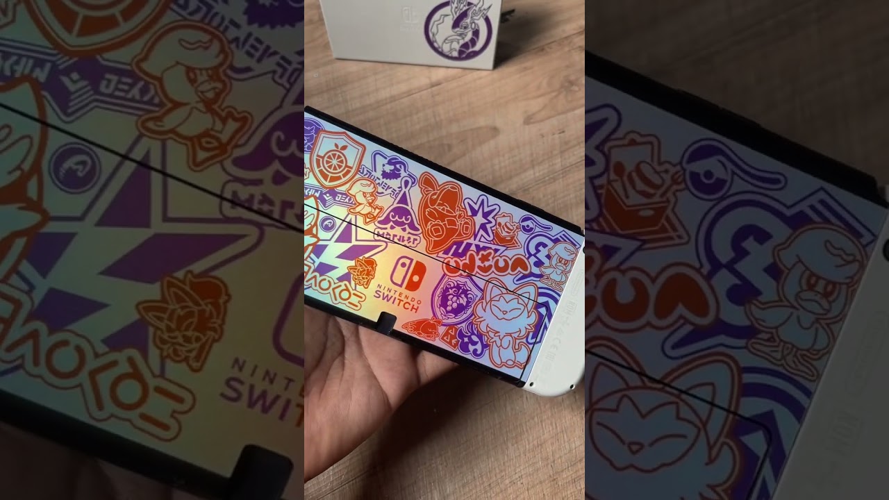 Nintendo Switch Oled Tablet Pokemon Scarlet Violet Holographic Skin