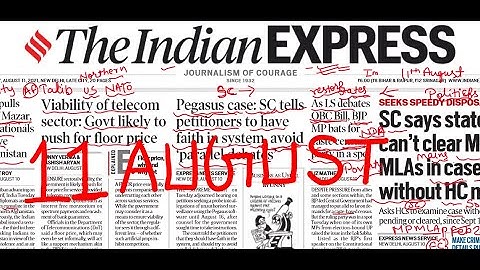 11 AUGUST 2021 | Indian Express Today | Indian Express Newspaper | Today indian Express | Today News