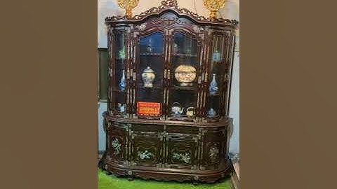 Tủ Bán Nguyệt Gỗ Gụ Khảm Ốc