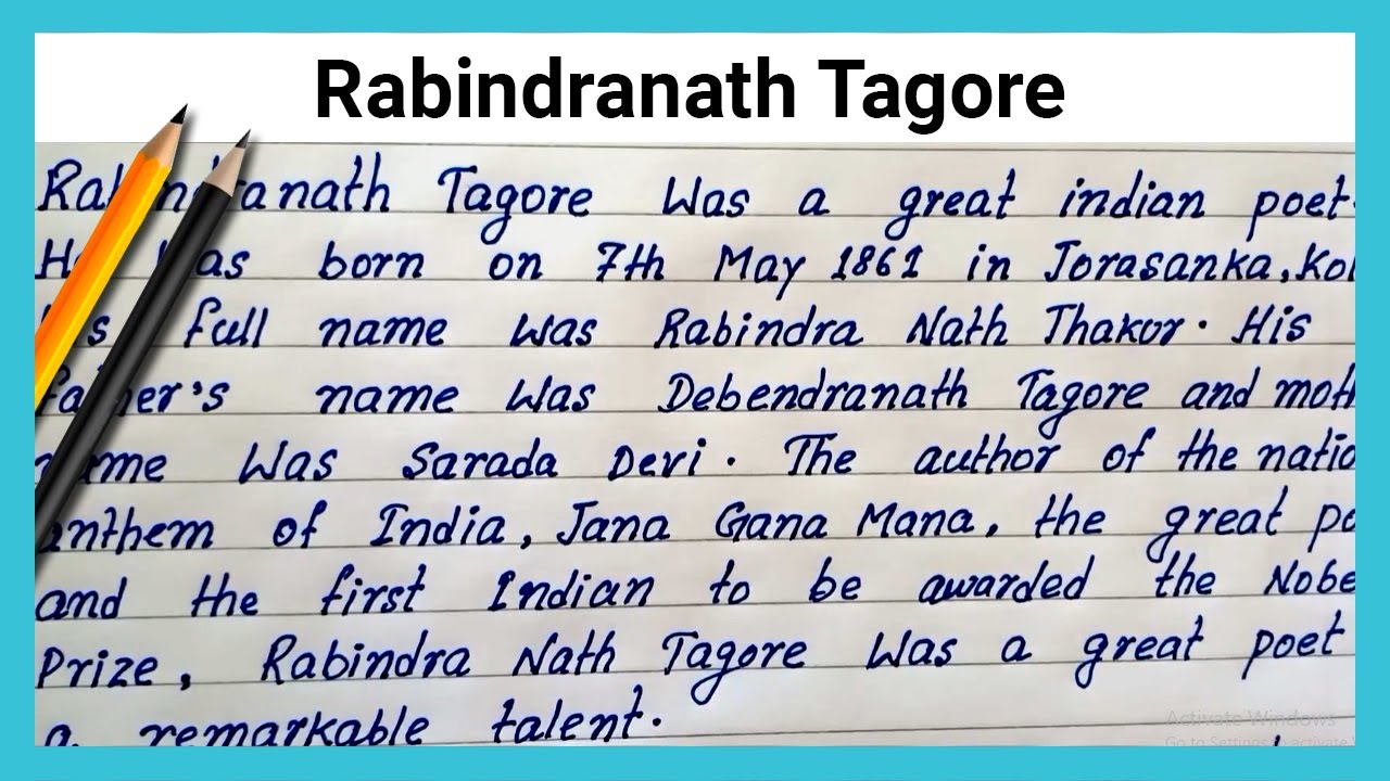 essay writing on rabindranath tagore