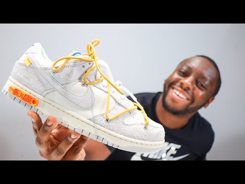 Nike x Off White Dunk Low Lot 34 Sneaker Review QuickSchopes 214 Schopes  DJ0950 102 Sail Grey Ginger - YouTube