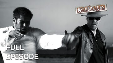 Bullet Impact Blast: Can Gunfire Send You Flying? | MythBusters | S2 E12 | Full Episode