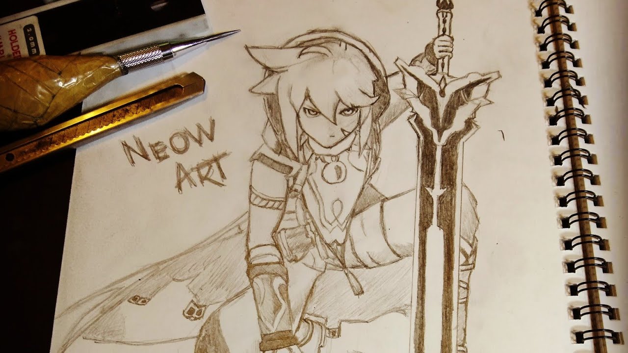 Drawing Razor Genshin Impact 64 Youtube