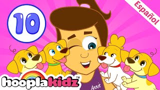 🎶 Canción para niños | Lindos 10 cachorros 🐶 | HooplaKidz en Español