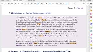 ENGLISH FOR PALESTINE, 11TH GRADE, UNIT 2, PERIOD 6, PAGE 22, PART 1 (TIME WORDS)