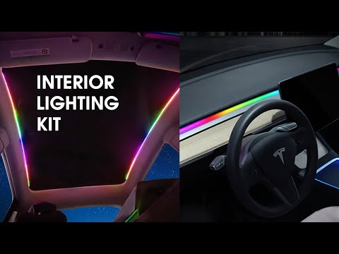 Tesla Model 3/Y Interior Lighting Upgrade - dashboard & sunroof | EVBase Ambient Lighting Kit