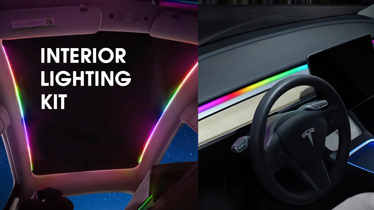 Tesla Model 3/Y Interior Lighting Upgrade - dashboard & sunroof