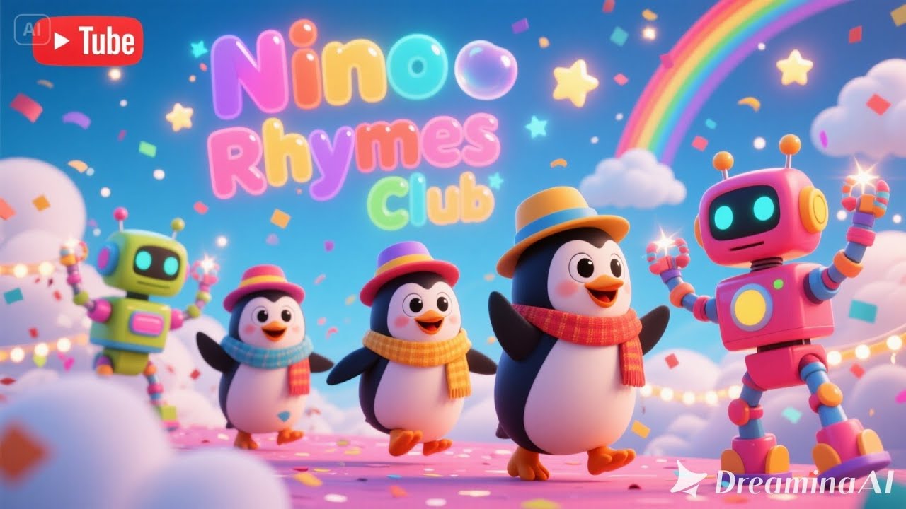 Парад пингвинов и группа Jumpy Robot Band | Веселая детская песня | Танец под мелодию детского ст...