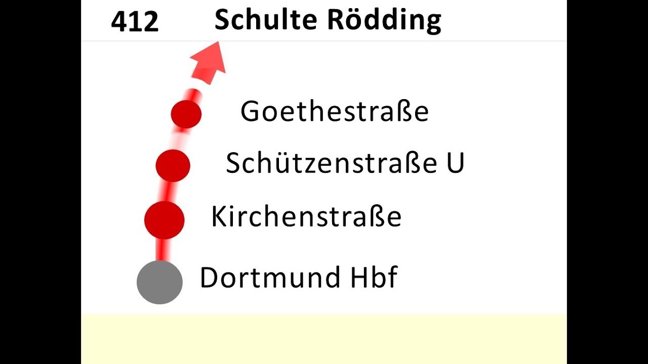 DSW21 Ansagen Bus 412 Dortmund Hbf - Eving