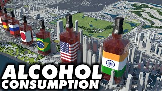 Alcohol Consumption Per Country - 3D Comparison