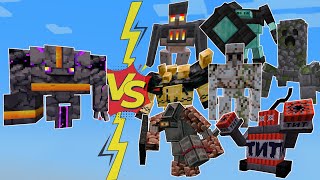 Obsidian Golem vs Golemania Mobs – Ultimate Minecraft Mod Battle! 🔥